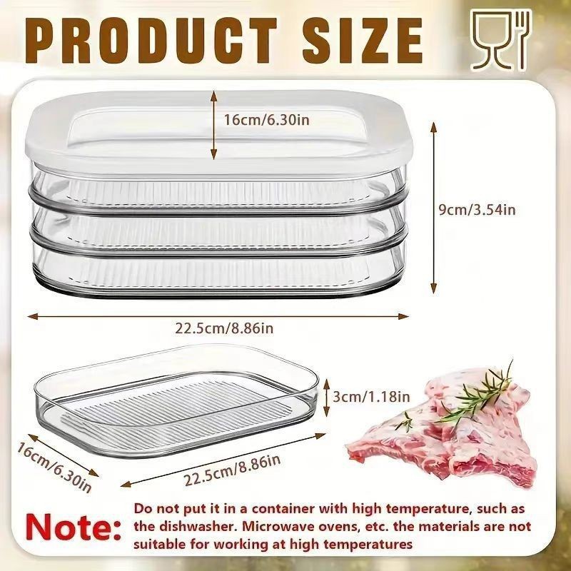 3-Layer Deli Meat Storage Cont - Meal Prep Cold Lunches recension och pris