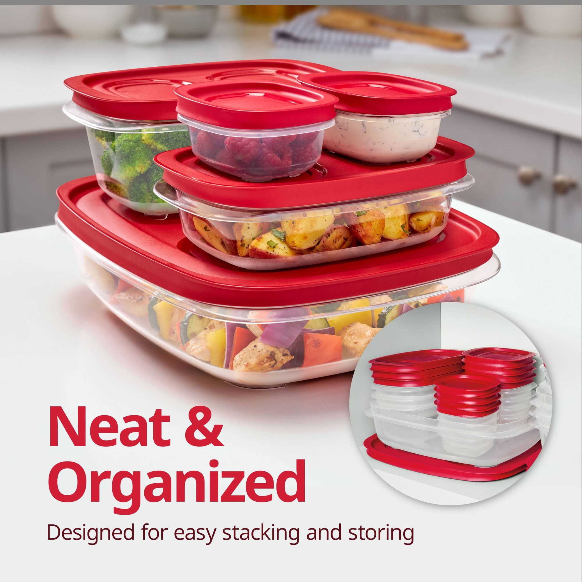Red Rectangular Food Storage C - Meal Prep Kitchen recension och pris