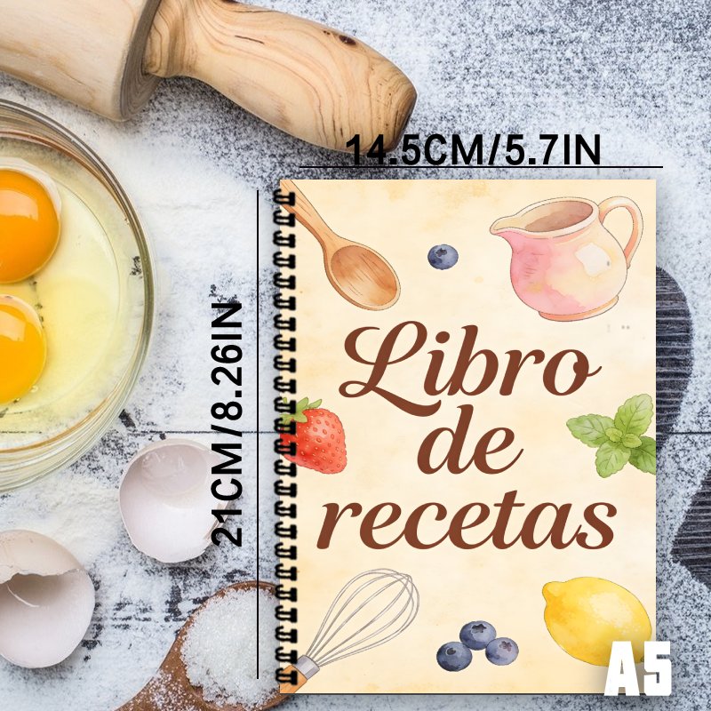 A5 Paper Spanish Recipe Book,  - Meal Prep Healthy Recipes recension och pris