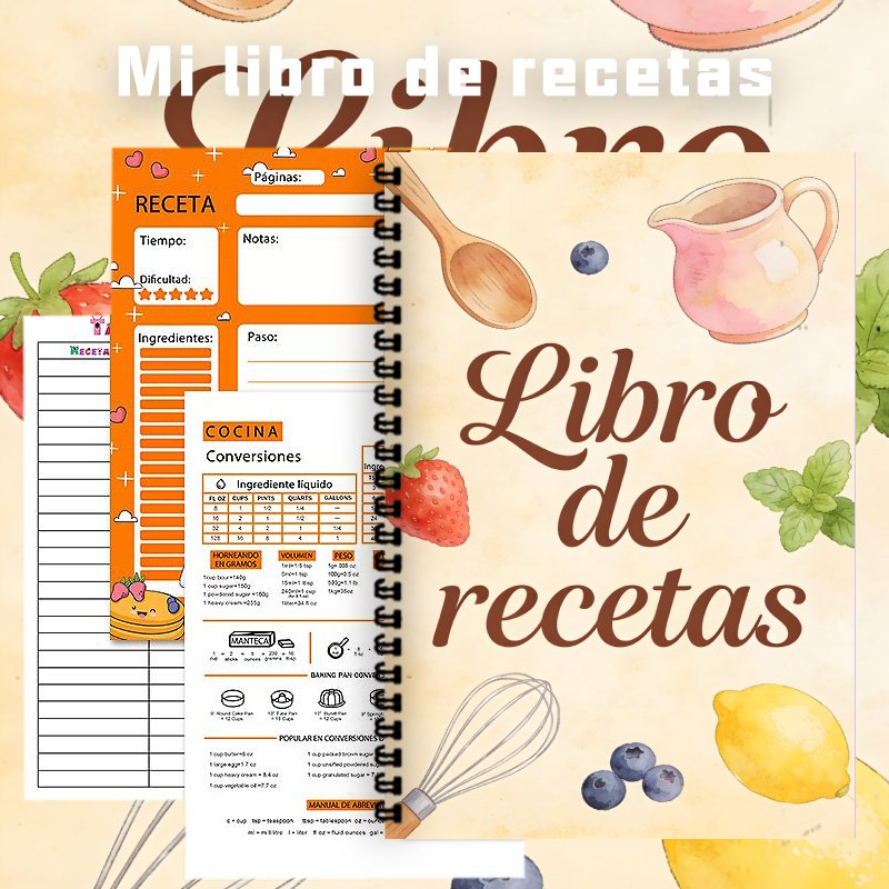 A5 Paper Spanish Recipe Book,  - Meal Prep Healthy Recipes recension och pris