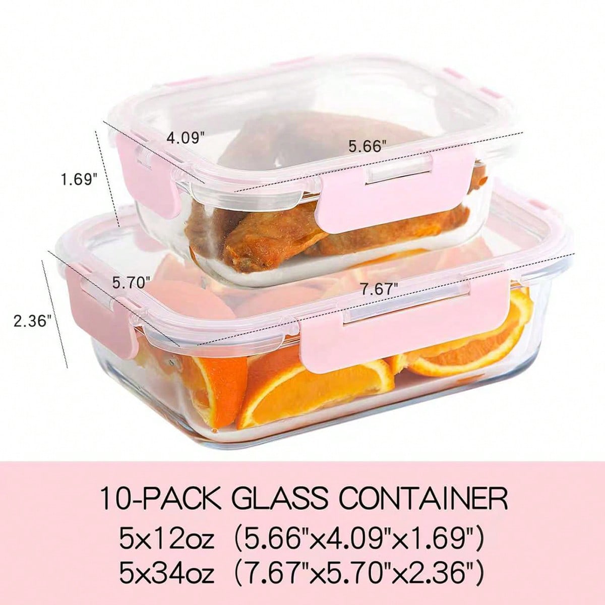 10 Pack Glass Meal Prep Contai - Meal Prep Kitchen recension och pris